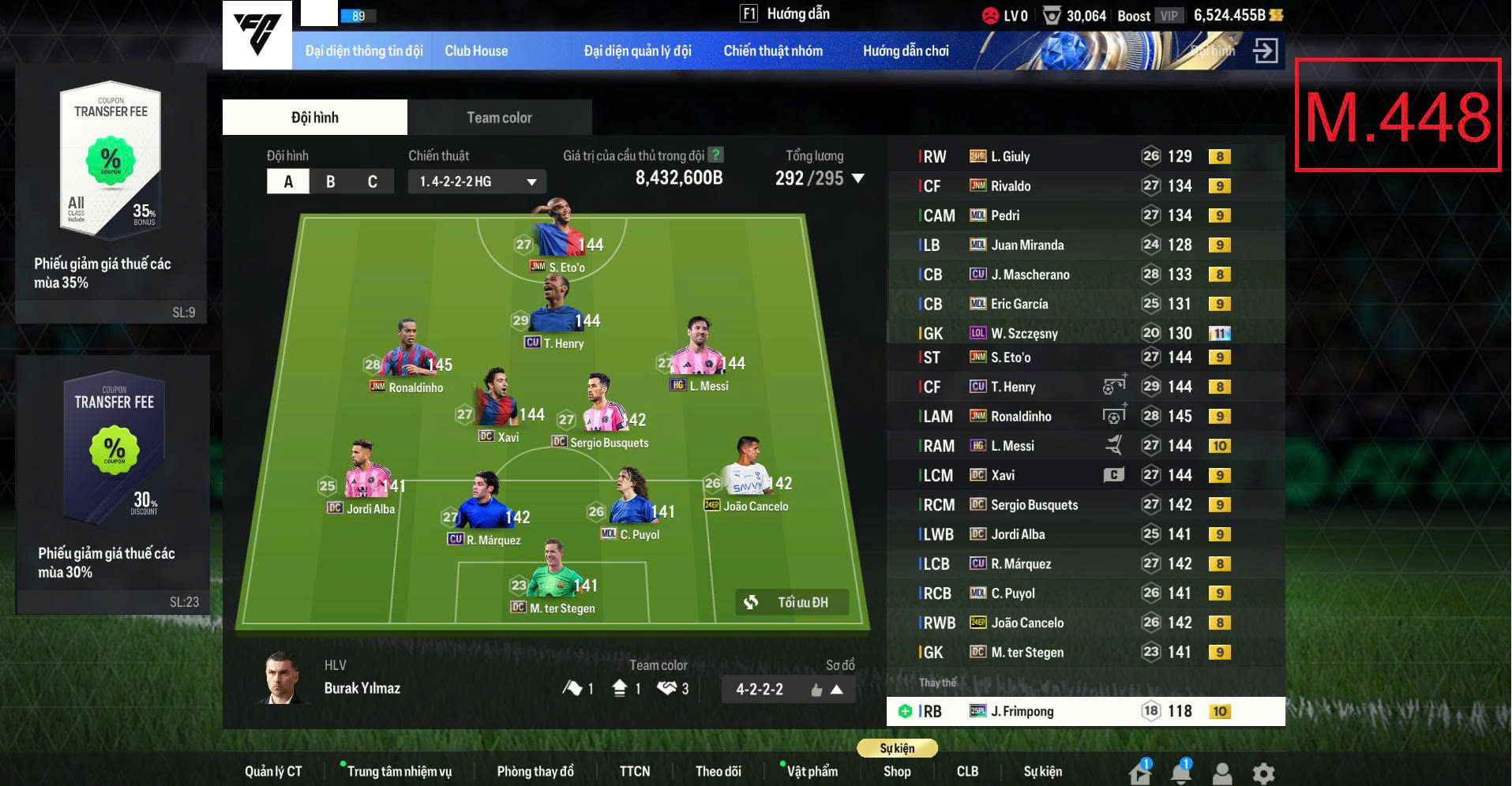 Acc Team Barcelona - 8,4Tr Tỷ GTDH