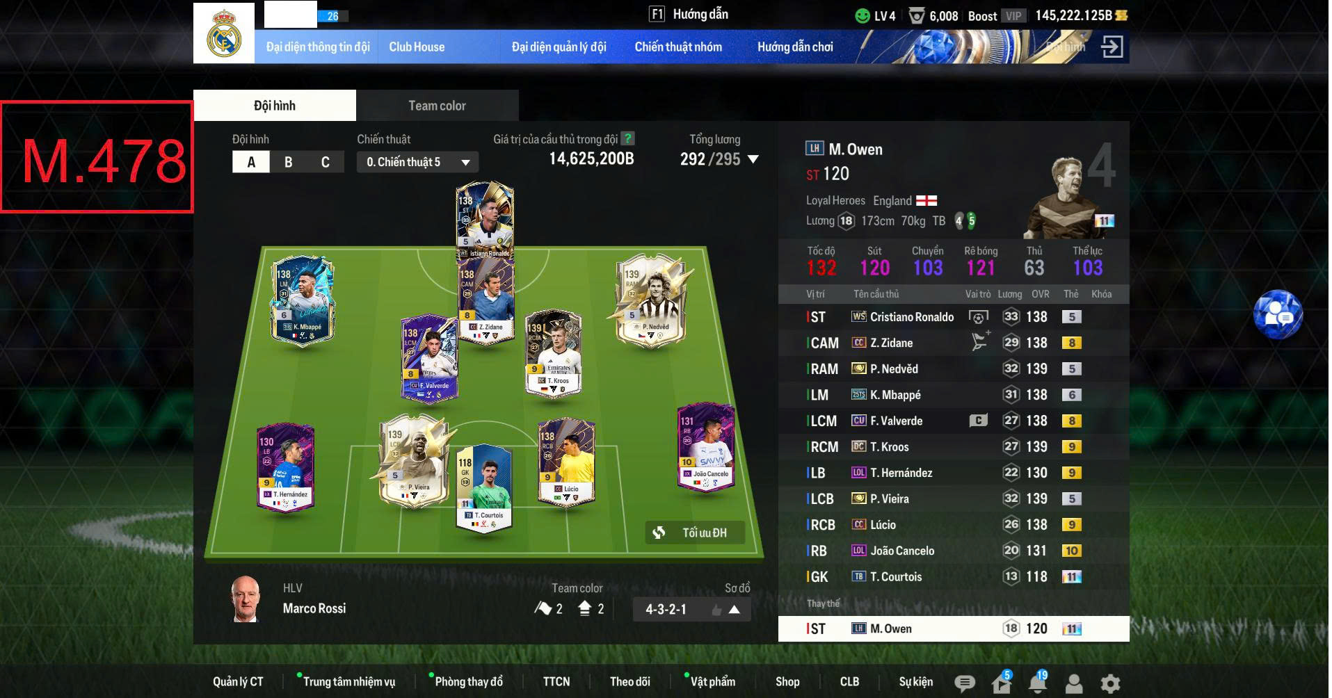 Acc Team Real - 14,6Tr Tỷ GTDH