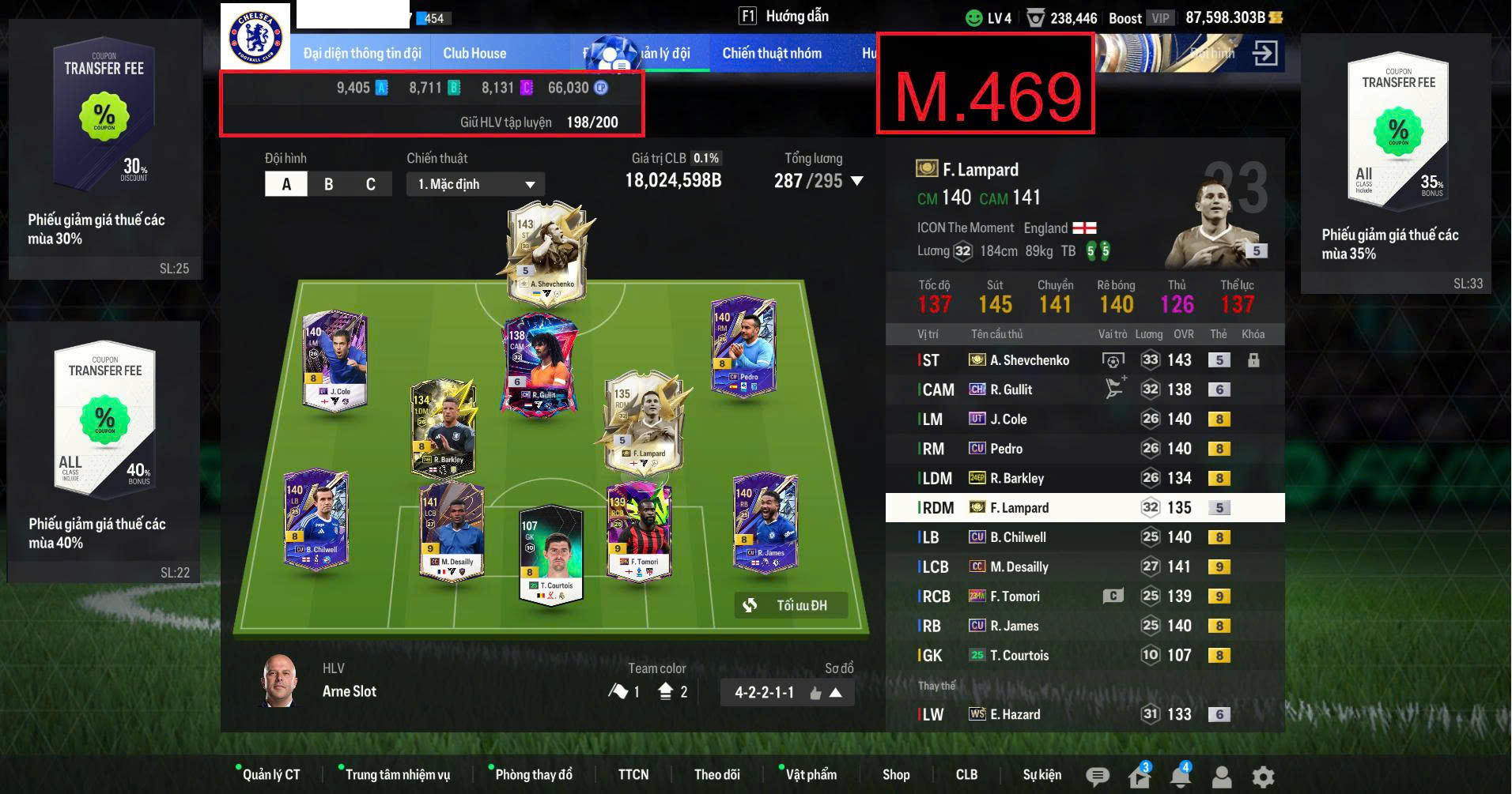 Acc Team Chelsea - 18Tr Tỷ GTDH